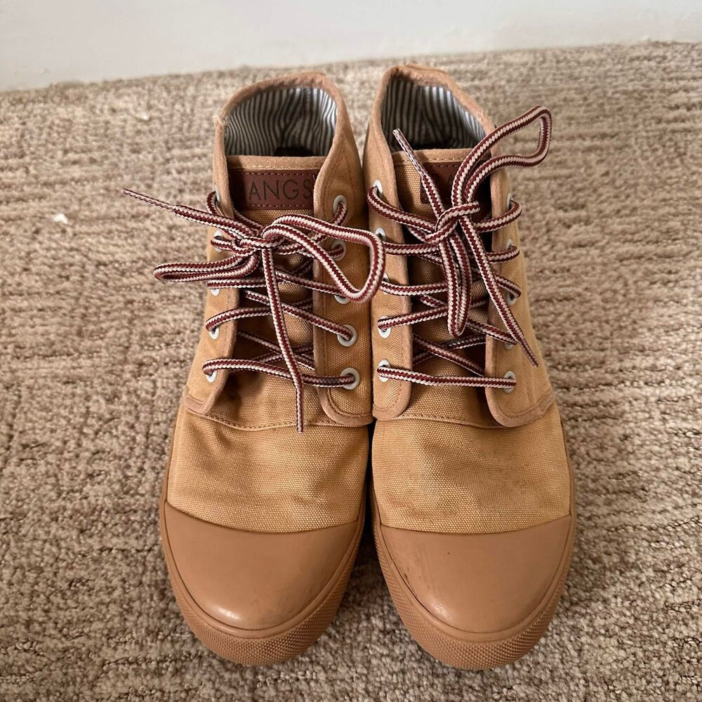RARE BANGS Shoes Lunar High Top Sun & Moon Embroidered Women 7.5 / Men 6 Granola - Picture 3 of 7